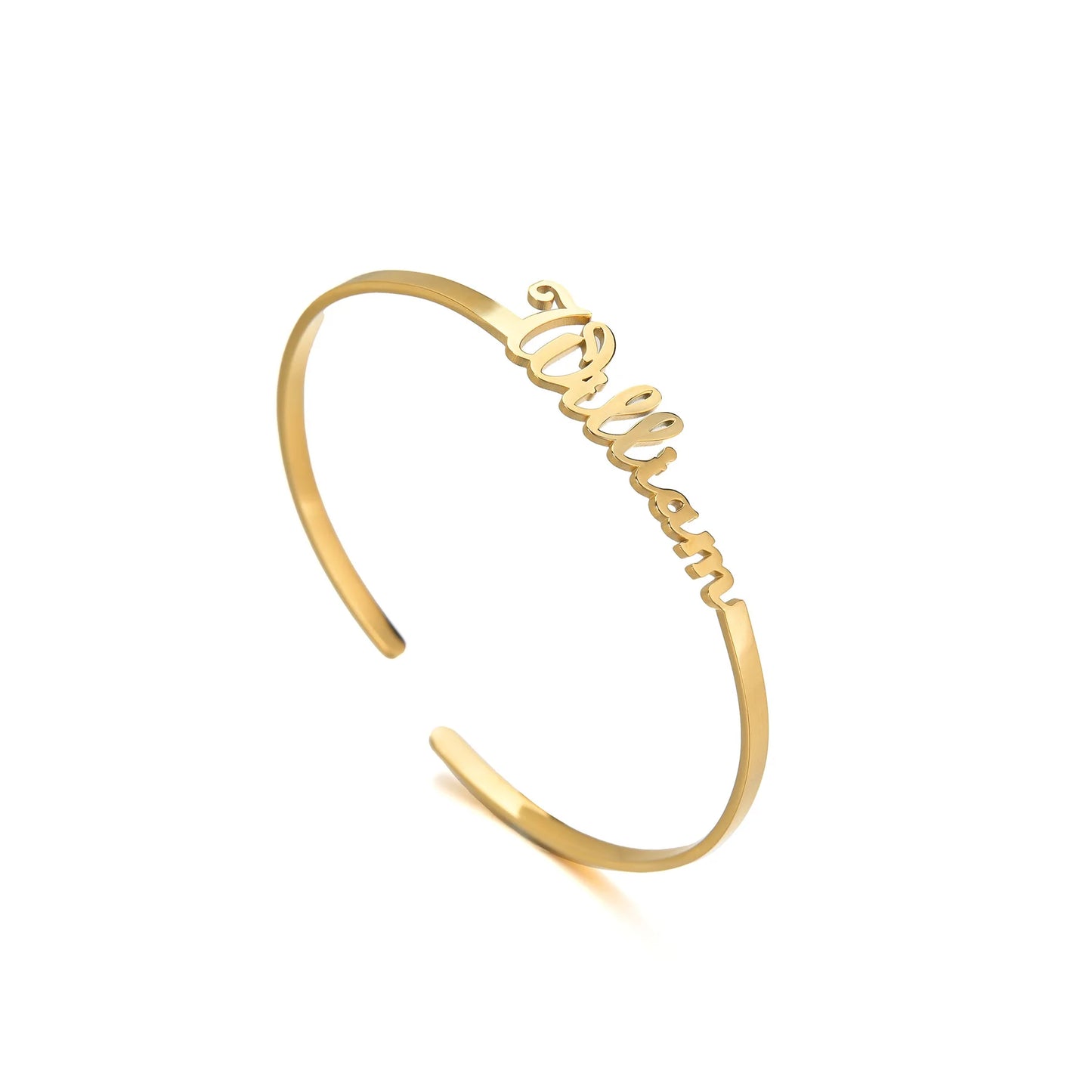 Customized Letters Name Bracelet for Women Men Stainless Steel Jewelry Personalized Heart Bangle