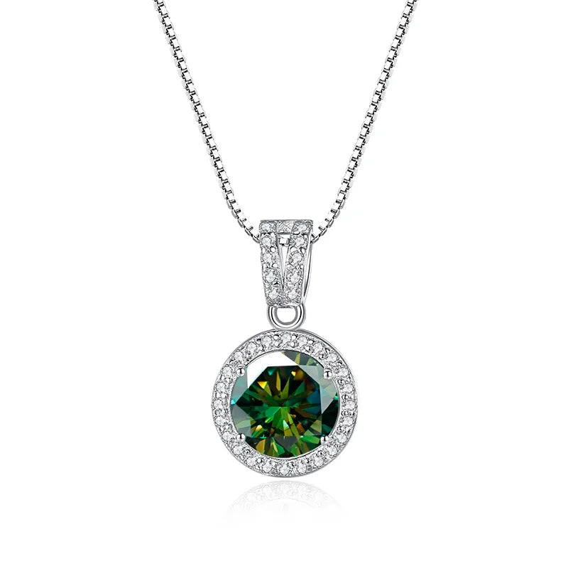 1 Carat Moissanite Diamond Pendant Necklaces For Women 925 Sterling Silver