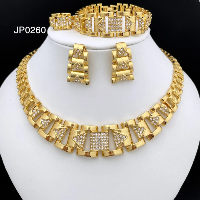 Luxury Design Women Jewelry Set 18K Gold Plated Trending Styles