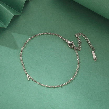 Custom Initial Letter Bracelet For Women - Stainless Steel