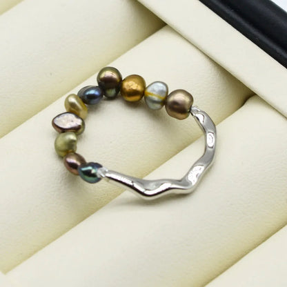 Colorful Small Baroque Pearl Ring – Irregular Freshwater Pearl Jewelry