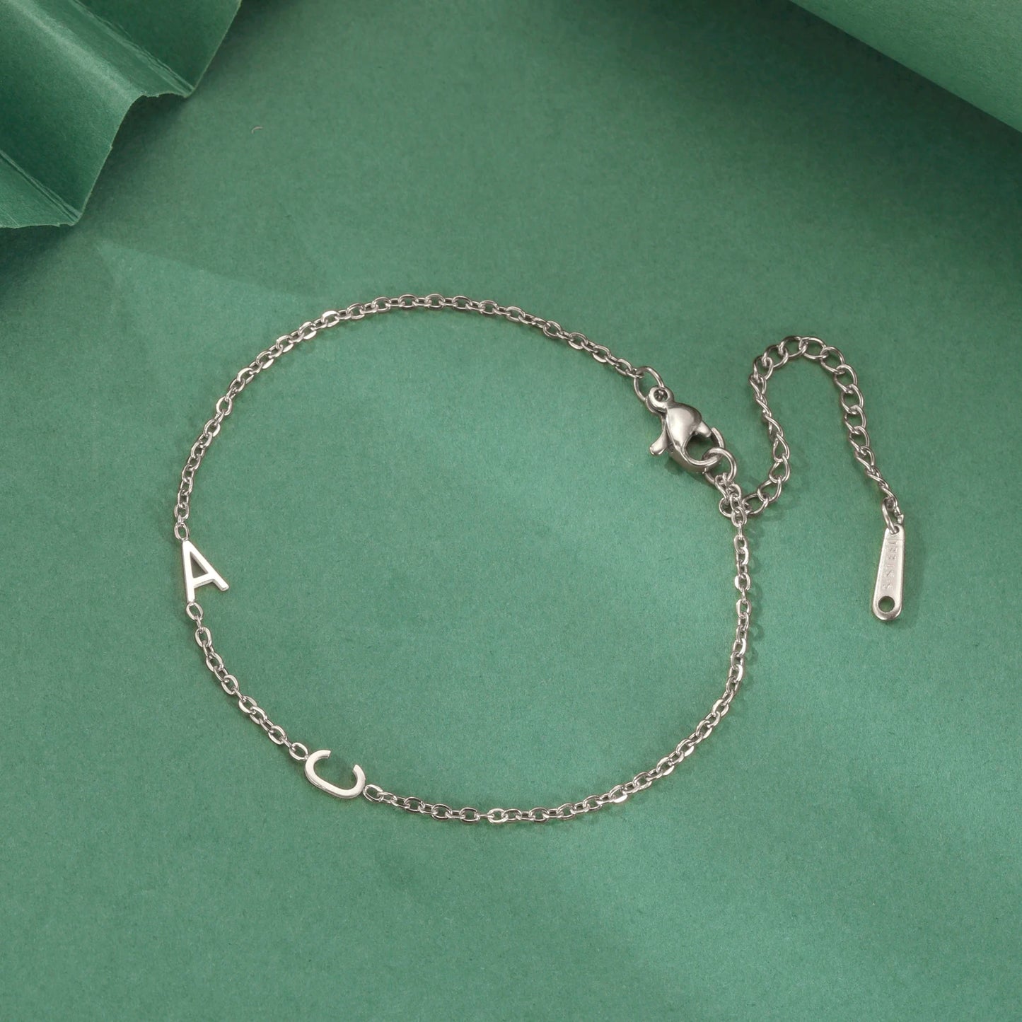 Custom Initial Letter Bracelet For Women - Stainless Steel