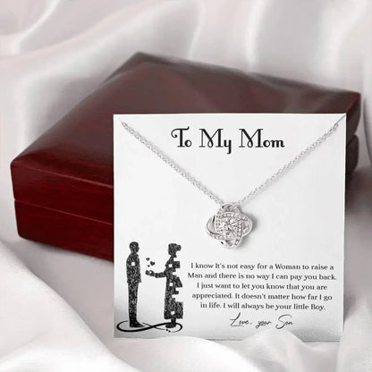 Heartfelt "I Love You" Stainless Steel Necklace From Son to Mom