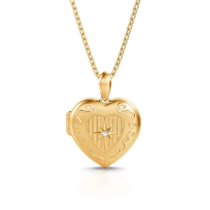 Personalized 2 photos Heart Locket Pendant Necklace with Rose Gift box