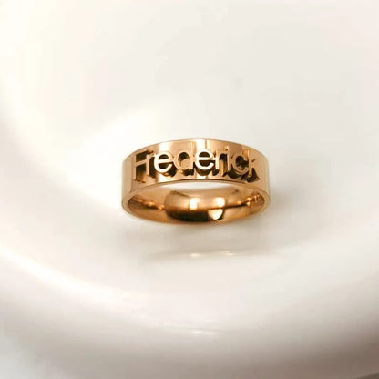 Personalized Name Ring for Men Women Initial Custom Couple