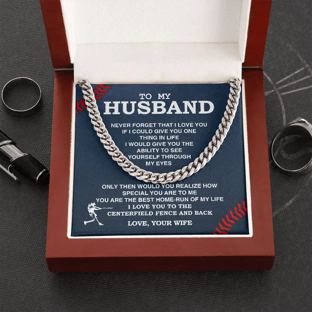 To My Husband – Stainless Steel Cuban Chain Necklace