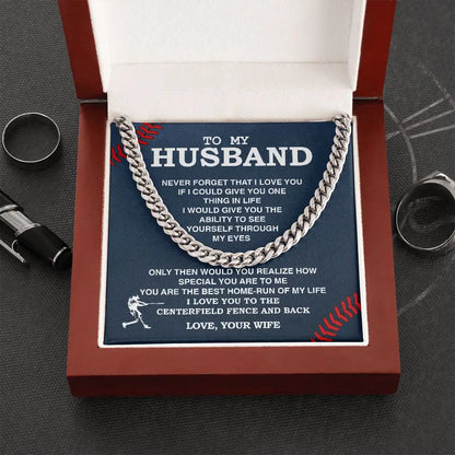 To My Husband – Stainless Steel Cuban Chain Necklace
