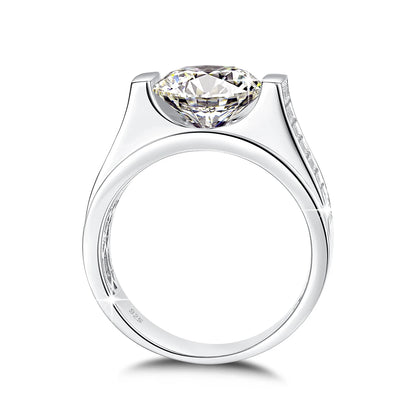 4CT, 10MM Moissanite Men’s Ring 925 Silver Hip Hop Jewelry With Certificate