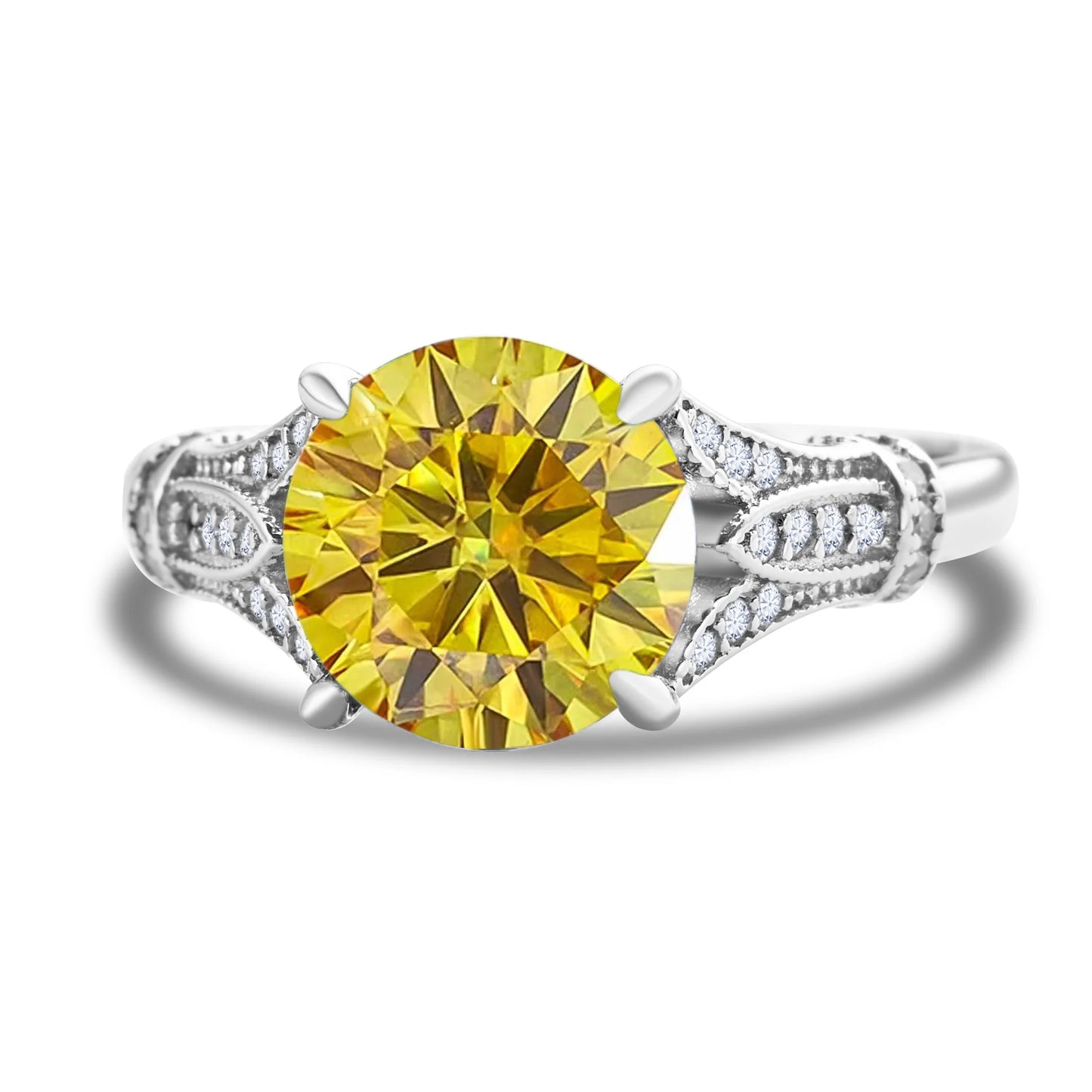3ct Solitaire Moissanite Ring in 925 Sterling Silver for Women