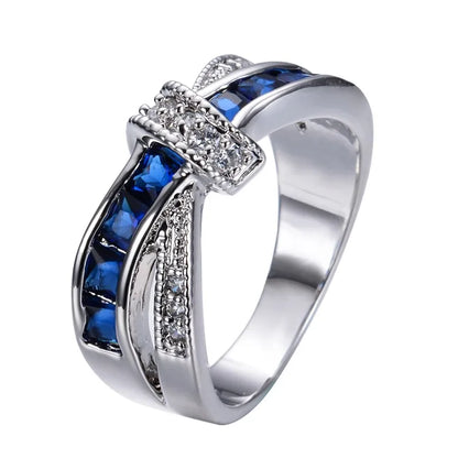 Hot 925 Sterling Silver Colored Zircon Rings for Women