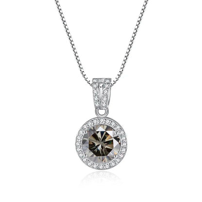 1 Carat Moissanite Diamond Pendant Necklaces For Women 925 Sterling Silver
