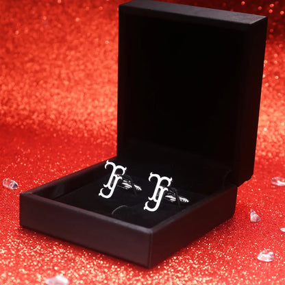 Personalized Initials Stainless steel Cufflinks for Men with PU Gift Box