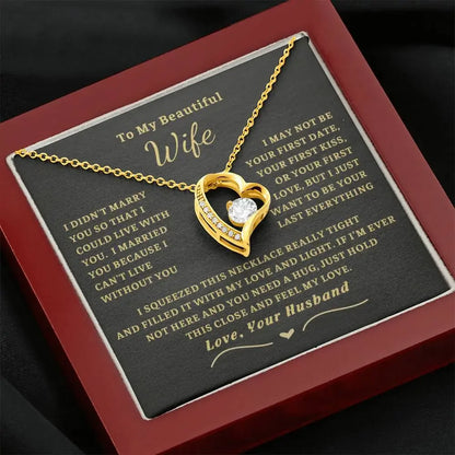 To My Wife Soulmate Gift – Love Heart Pendant Stainless Steel Necklace
