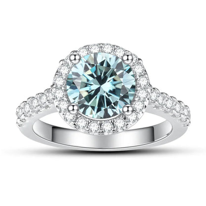 New Grey Color 1CT Moissanite Ladies Ring 925 Silver Jewerly