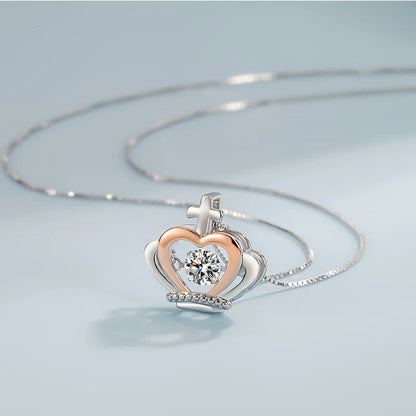 Trendy Crown Zircon Pendant Necklace – A Royal Gift for Your Wife