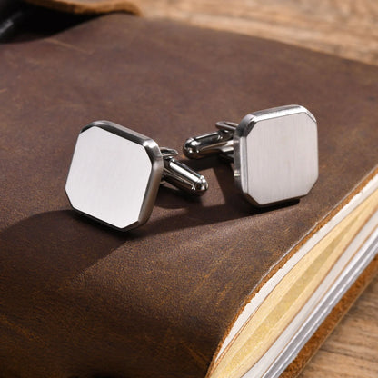 Personalized Men's Shirt Stainless Steel Cufflinks