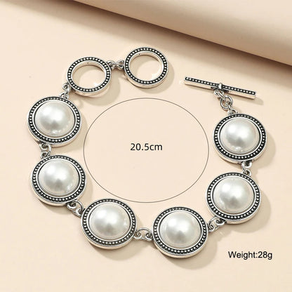 Fashion Boho Vintage Round Pearl Bracelets Bangles For Women