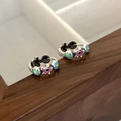 925 Sterling Silver Flower Drop Earrings Jewelry Gift For Women