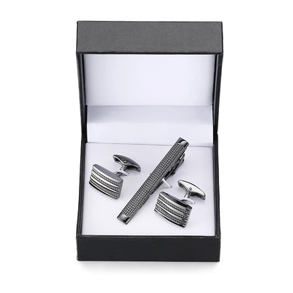 Cufflinks and Tie Clip Set Men's French Shirt Cufflinks