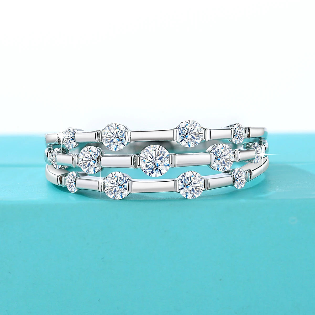 Trending Moissanite 925 Silver Engagement Ring with Certificate