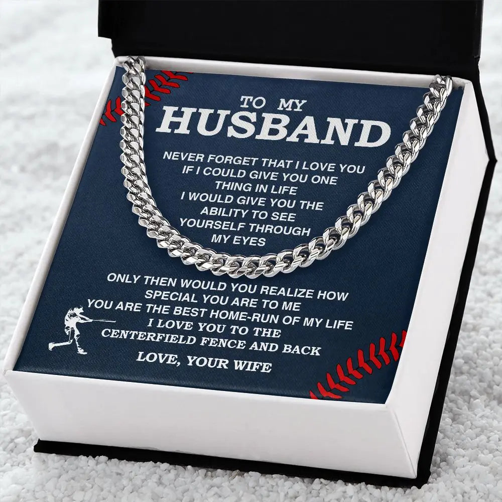 To My Husband – Stainless Steel Cuban Chain Necklace