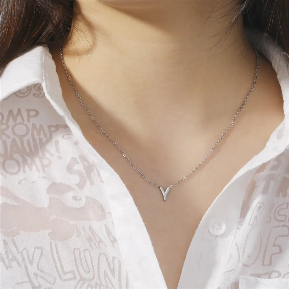 UNIQUEURA Minimalist Initial A-Z Letter Necklace for Women