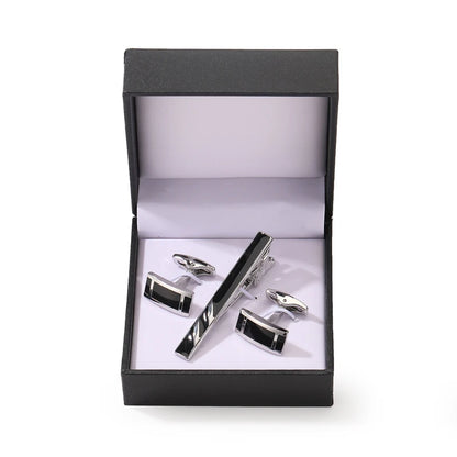 Cufflinks and Tie Clip Set Men's French Shirt Cufflinks