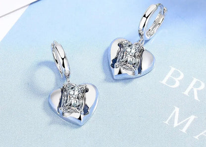 S925 Sterling Silver Love Earrings Elegant Sparkle for Girls