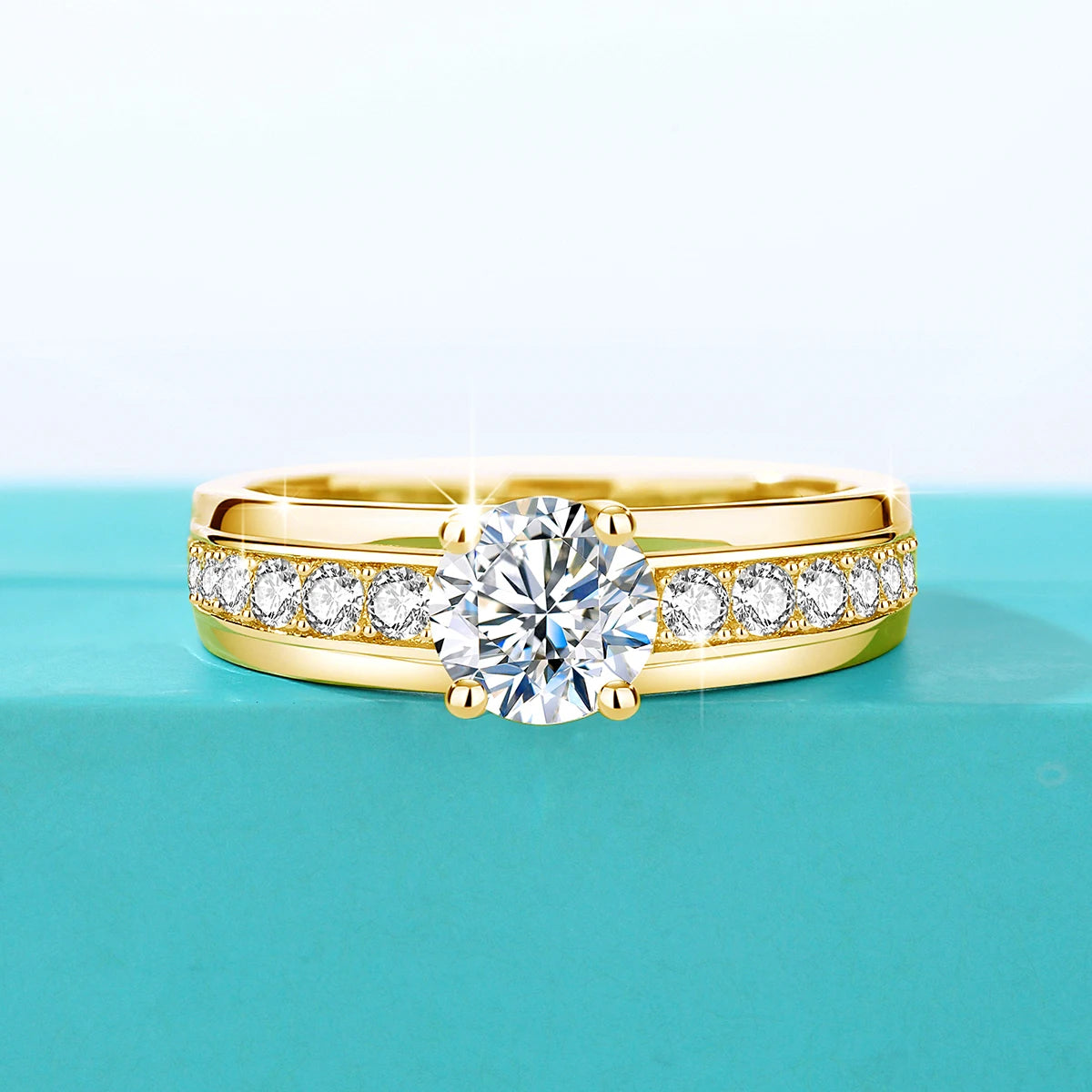 1 Carat Moissanite Ring for Women 925 Silver, Rhodium Plated, Certified Jewelry