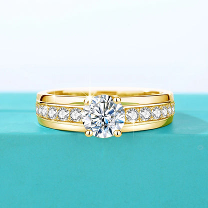 1 Carat Moissanite Ring for Women 925 Silver, Rhodium Plated, Certified Jewelry