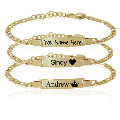 Engraved Baby Name Bracelet Custom Letter Date Kids Jewelry Stainless Steel