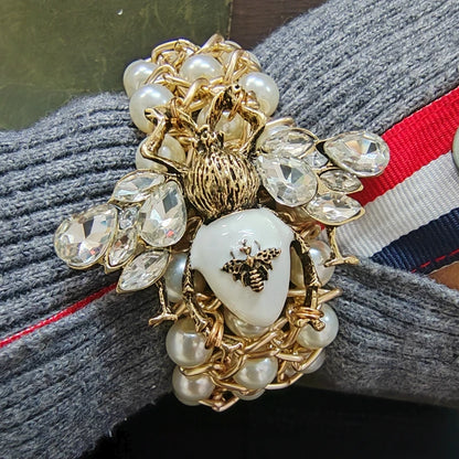 Luxury Handmade Elastic Pearl Bee Bracelet Bangle Jewelry For Women Party Gift