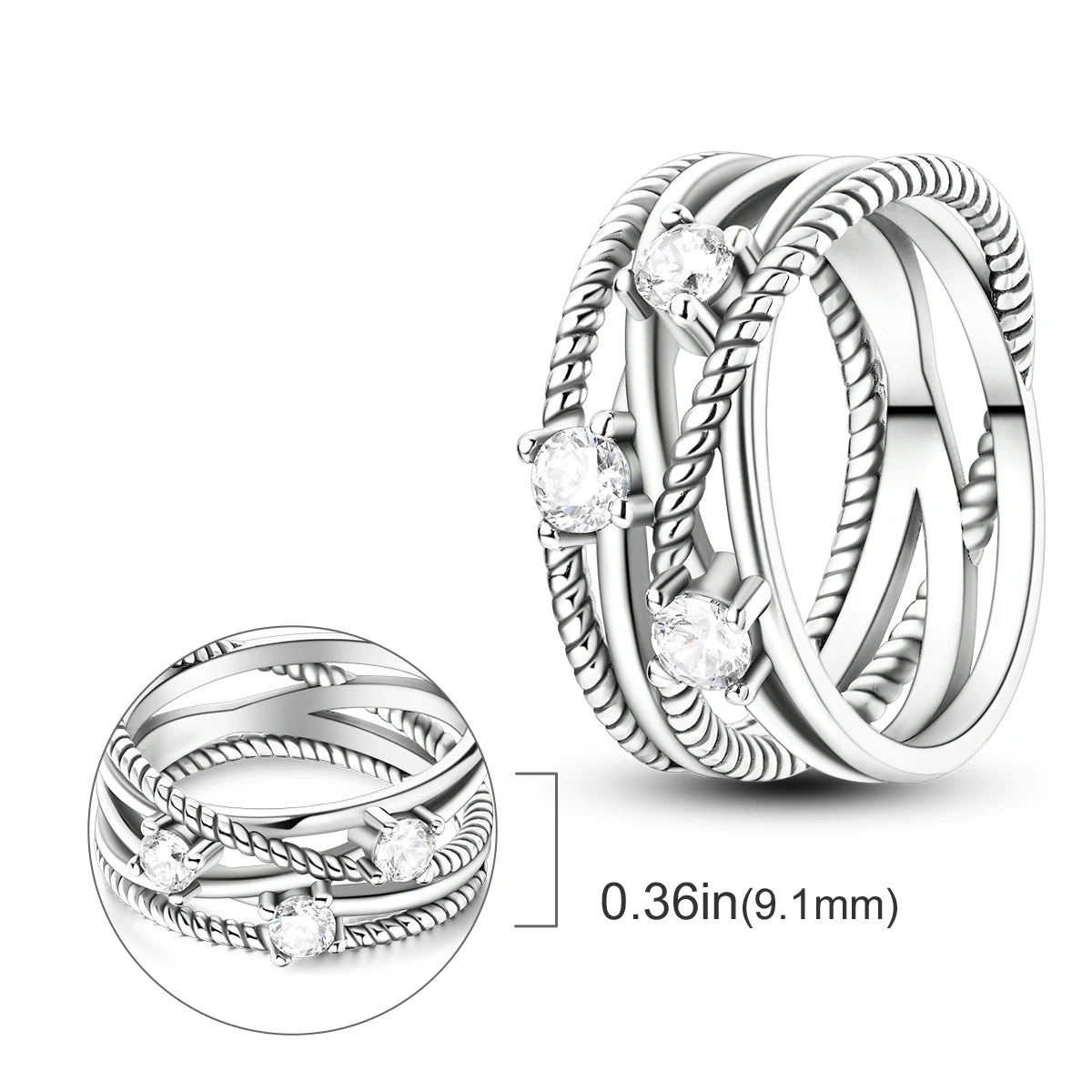 925 Silver Infinite Love Firefly Zircon Rings For Women