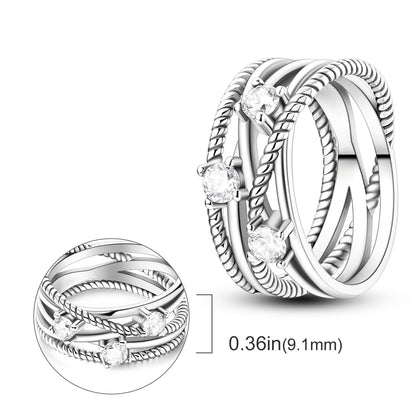 925 Silver Infinite Love Firefly Zircon Rings For Women