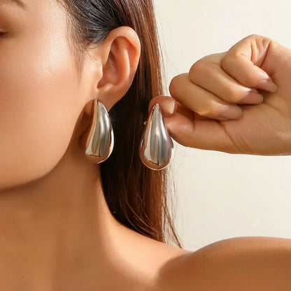 925 Sterling Silver 18K Gold Plated Chunky Teardrop Earrings