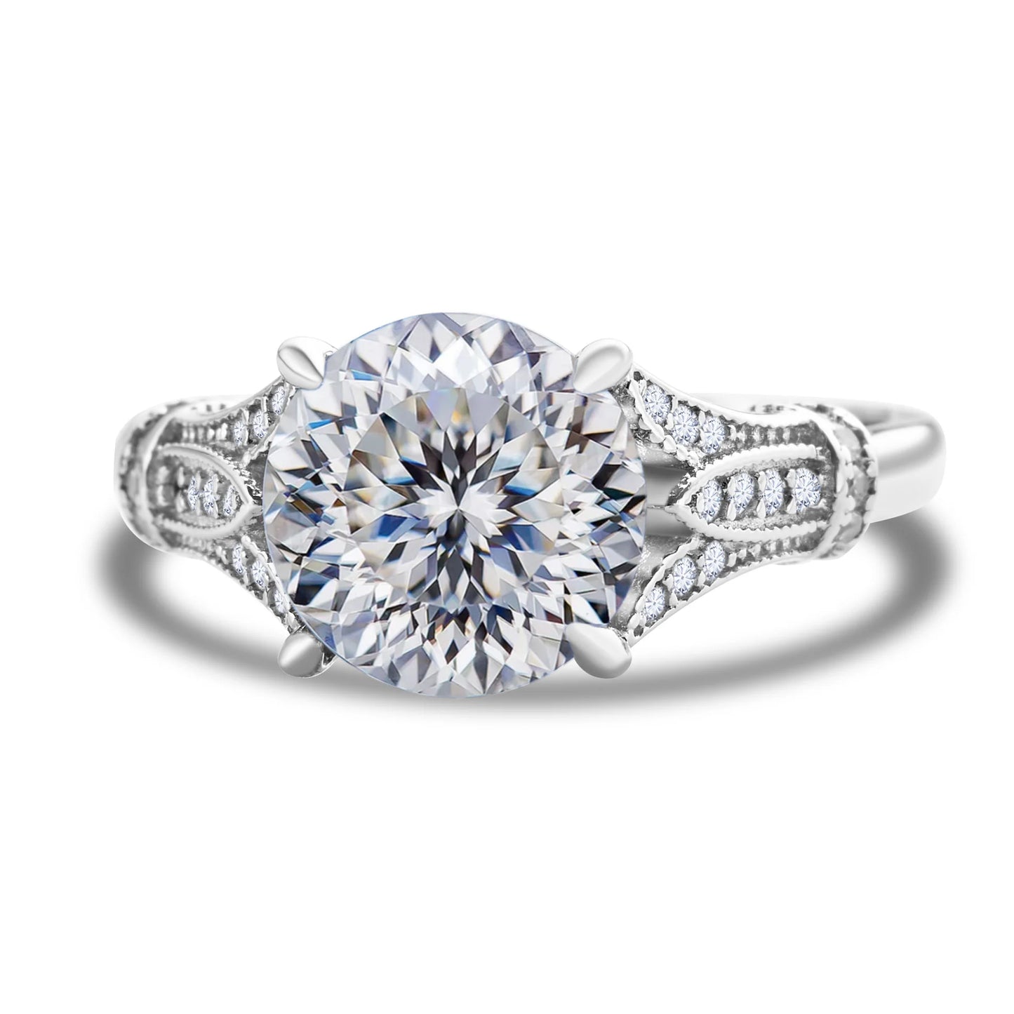 3ct Solitaire Moissanite Ring in 925 Sterling Silver for Women