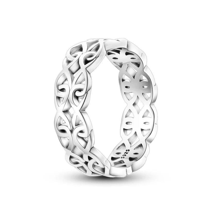 925 Silver Hollow Ring Size 6-9 Flower Sun Design