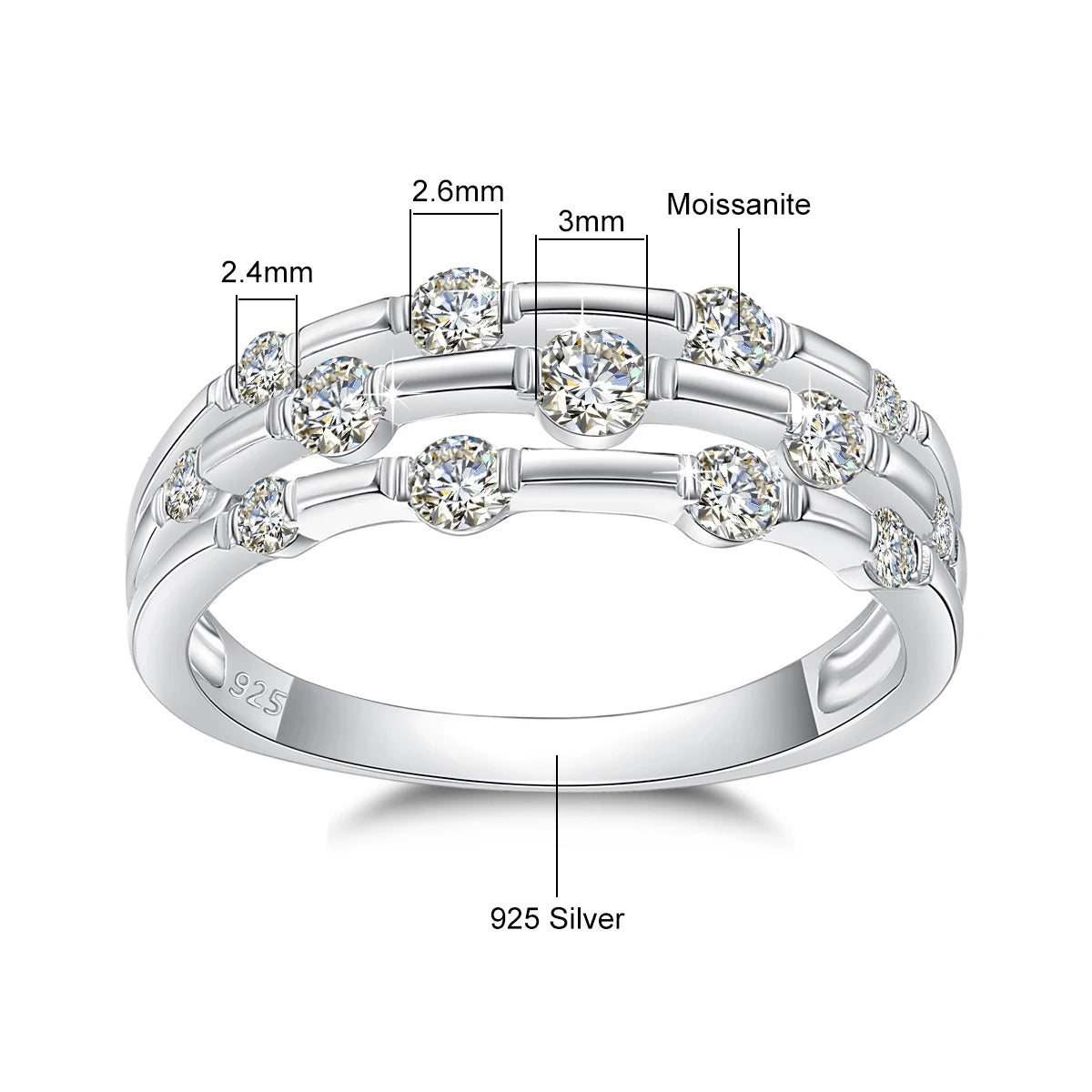 Trending Moissanite 925 Silver Engagement Ring with Certificate