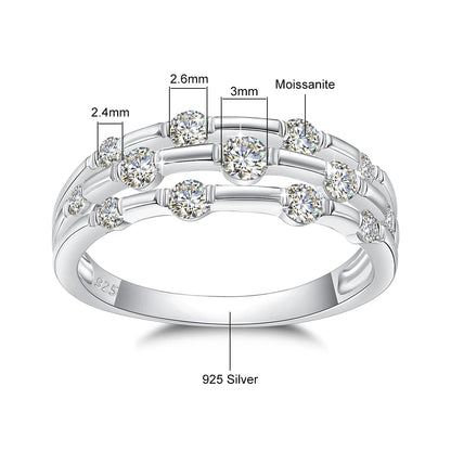 Trending Moissanite 925 Silver Engagement Ring with Certificate