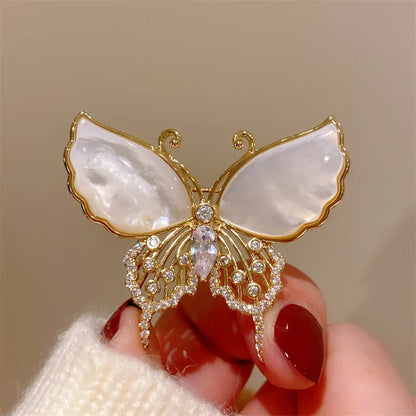 Luxury Snowflake Pearl Crystal Brooch For Women's Jewelry