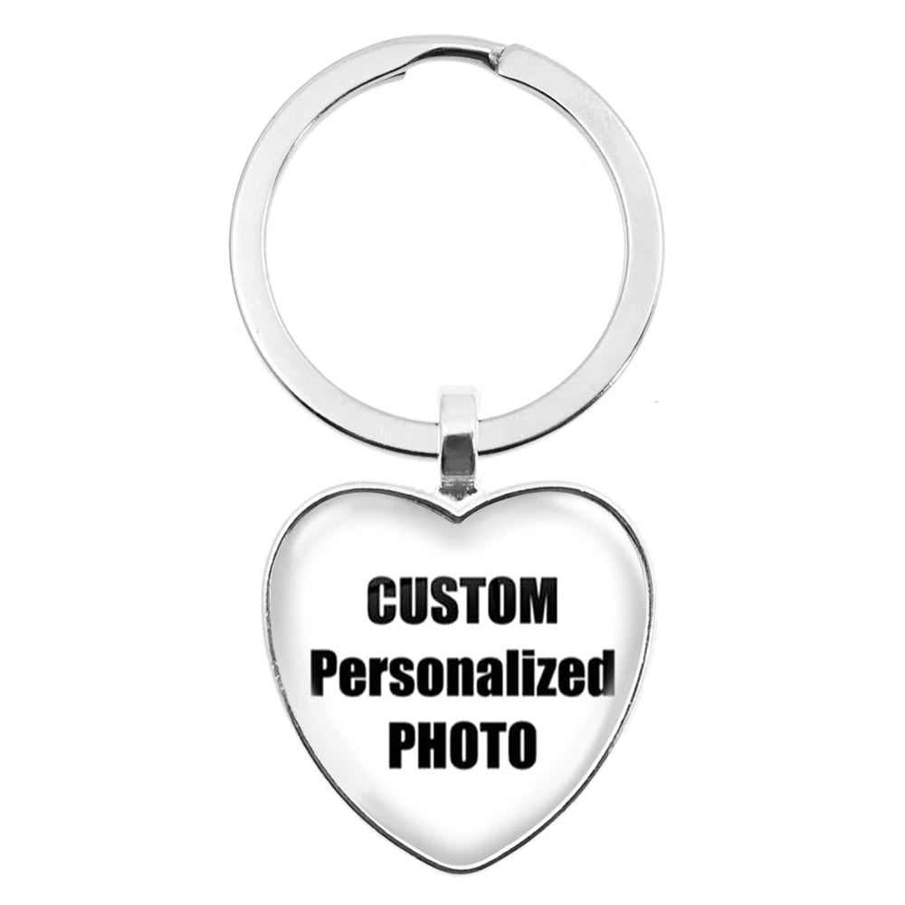 Personalized Custom Photo Heart Shape Keychain