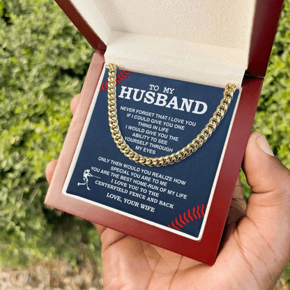 To My Husband – Stainless Steel Cuban Chain Necklace