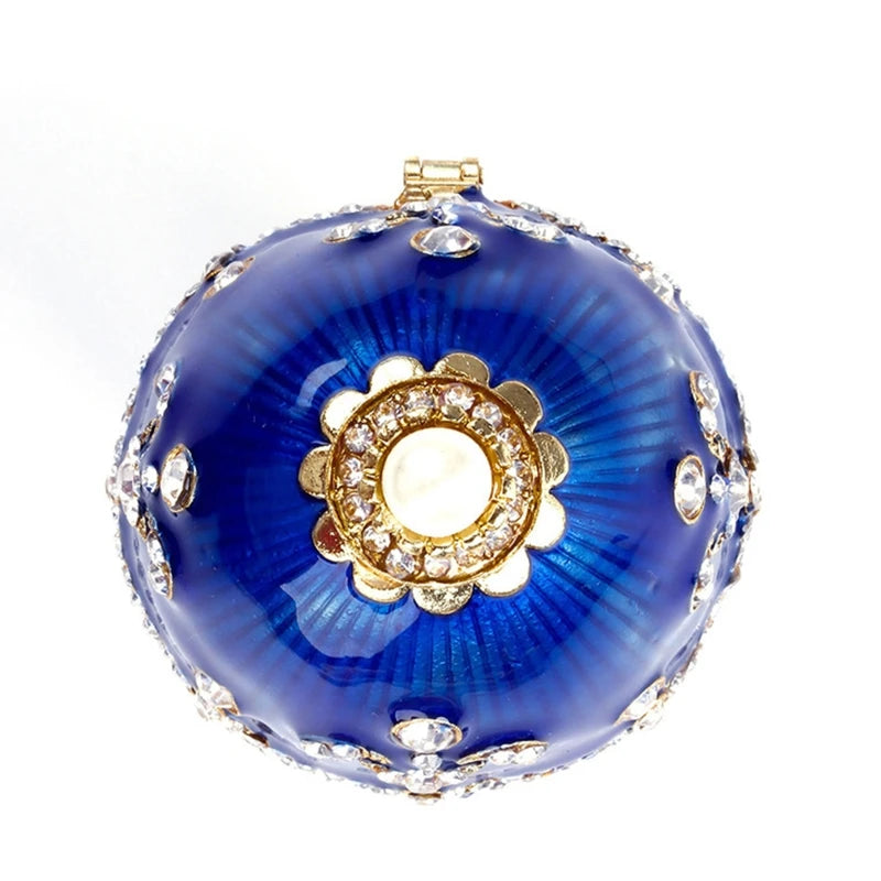 Easter Fabergé Egg Trinket Box – Hinged Enamel Jewelry Ornament