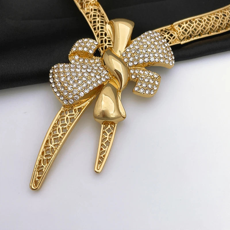 Italy 18K Gold Plated Women’s 4pcs  Bowknot Jewelry Classic Set