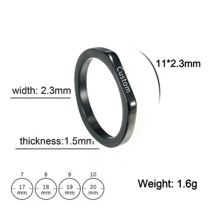 Name Date Customized Rings – Personalized Jewelry for Women Men Stainless Steel