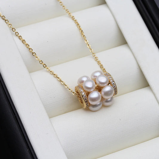 Natural Freshwater Pearl Necklace Pendant For Women
