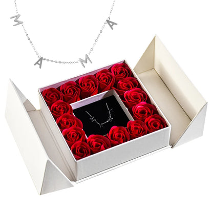 Elegant Pendant Necklace with Eternal Soap Rose Gift Box