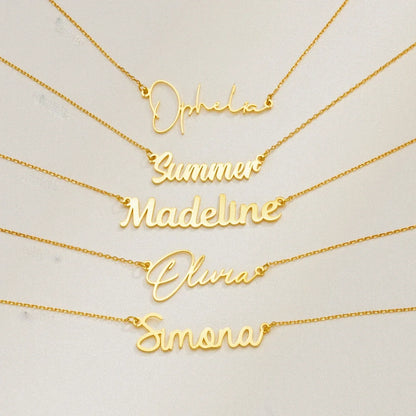 Uniqueura Custom Name Necklace for Women Personalised Cursive Design