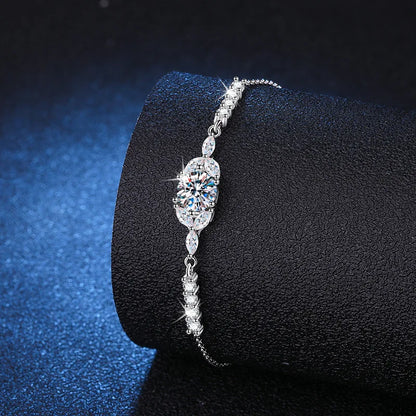GRA Certified 1CT Moissanite Bracelet for Women S925 Sterling Silver Fine Jewelry