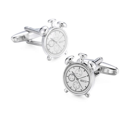 Vintage Clock Cufflinks Men's French Shirt Cufflinks Copper Material Clock Alarm